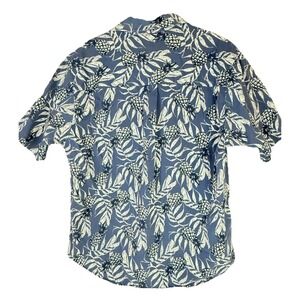 Natural Issue Nautical Pineapple Tropical Button Down Mens Shirt Size M